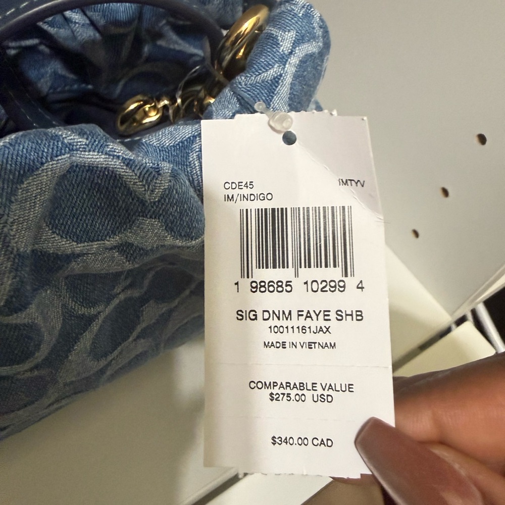 Coach Blue Denim Faye Shoulder Bag - Picture 5 of 6